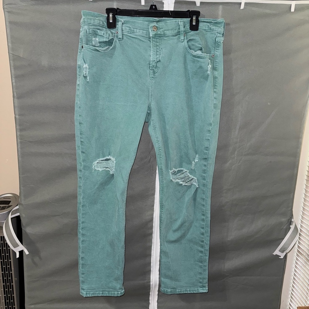 Old Navy Pants Womens Size 14 Teal Boyfriend Mid Rise Pants